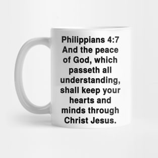 Philippians 4:7 King James Version Bible Verse Typography Mug